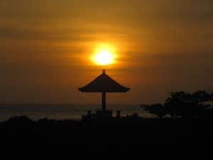 Bali beach sunset tanah lot