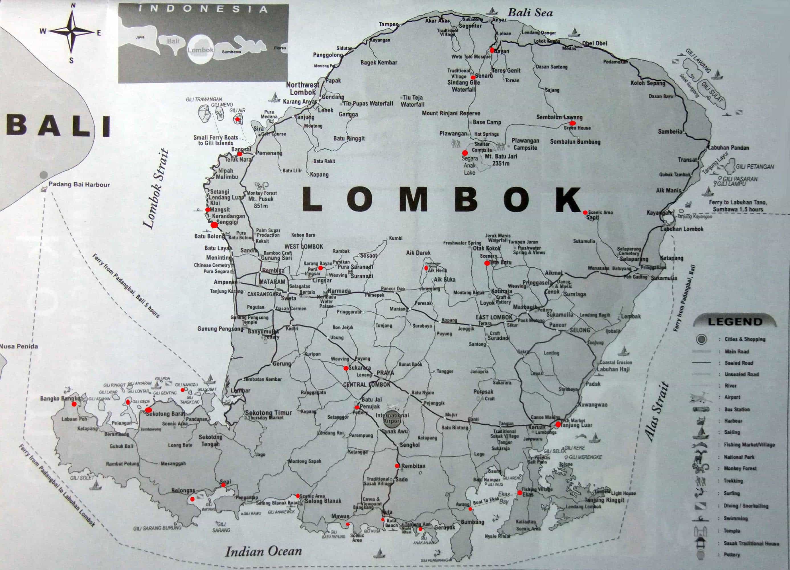 carte lombok géographie indonésie