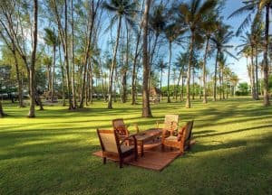 Gili Trawangan jardin vert hôtel iles Gili Indonésie