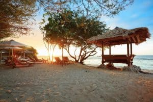 Gili Trawangan coucher de soleil plage voyage iles Gili Indonésie Lombok