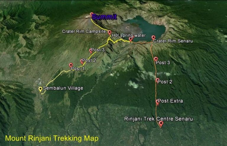 Rinjani trekking carte