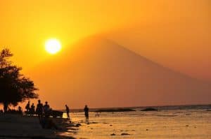 coucher de soleil bali agung gili trawangan